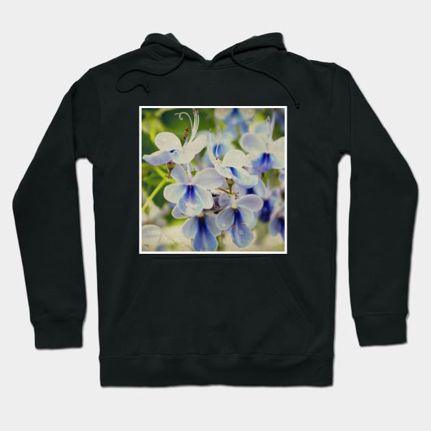 Unique Blue Flower with green leaves nature lovers beautiful photography design Hoodie by BoogieCreates